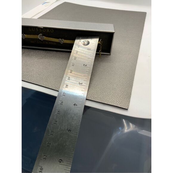 Bracelet in Italian Sterling Silver Simulated Diamond Hearts and 18 K Yellow Gol - Picture 7 of 10